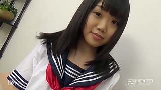 Asian honey, Natsuno Himawari is wearing her college uniform for ages c in depth object smashed and fellating prick